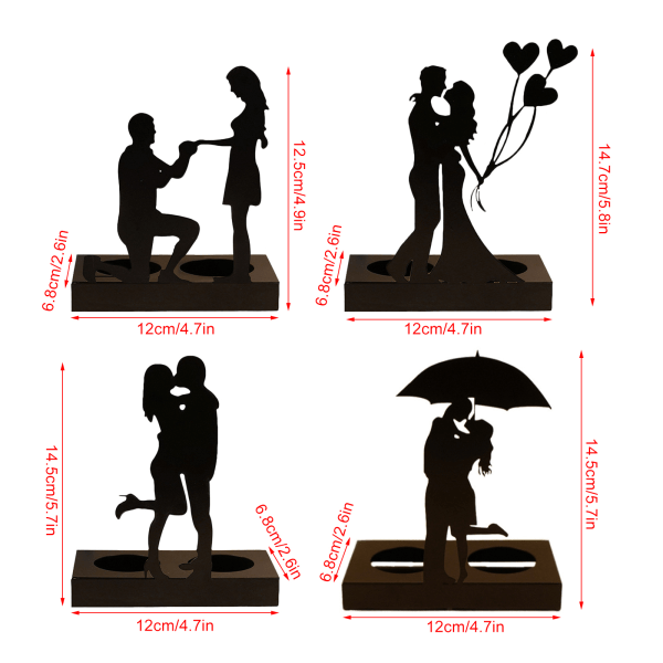 Jern lysestage romantisk par lys statue gaver til par til bryllupsdag