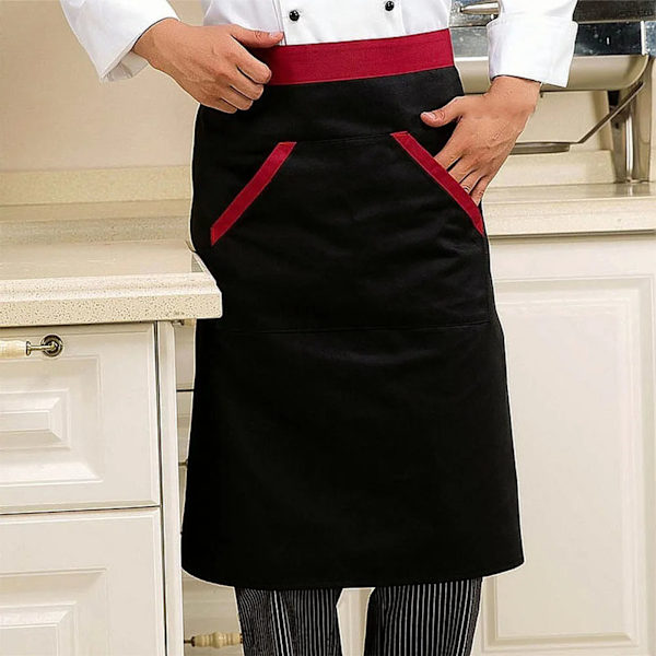 Kock midje förkläde smutsavvisande andningsbar förtjockning herr halv förkläde med 2 fickor för matlagning grillning rengöring bakning