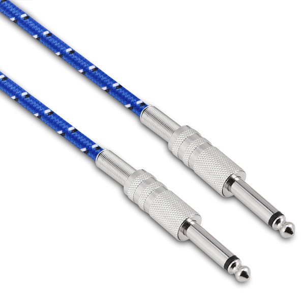 Mono guitarkabel han til han ledning 6,35 mm lige stik til elektriske instrumenter 1 m