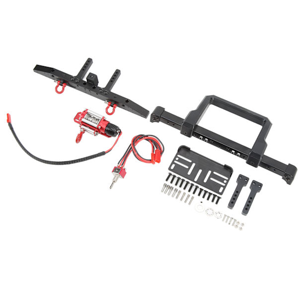 Alumiiniseos etu- ja takapuskurit vinssillä Traxxas 1/10 RC-auton päivitysosaksi