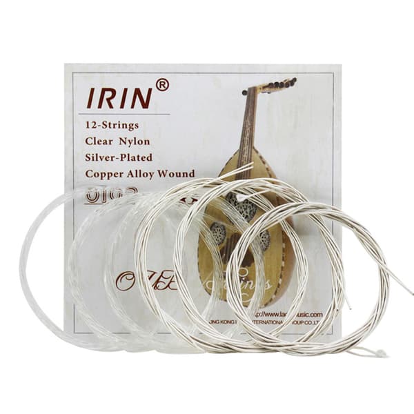 Klar Nylon Silverpläterad Kopparlegering Oud Strings Set Ersättningstillbehör (12 strängar)