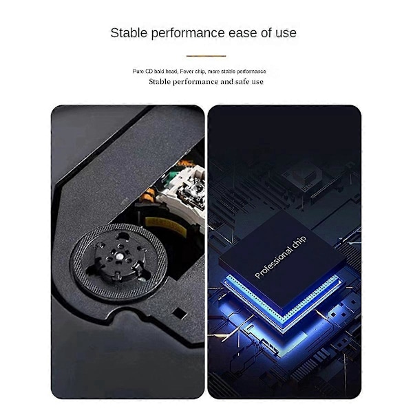 Bärbar Trådlös Bluetooth-högtalare, Multifunktionell CD Rosröd