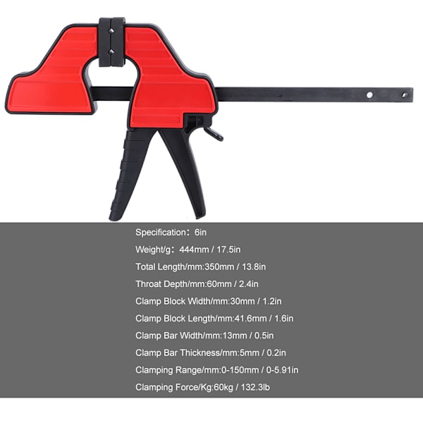 Heavy Duty G Sub F -puristimet Puuntyöstötanko Pikakiinnikkeet Tee itse puusepän käsityökalut 6 tuumaa