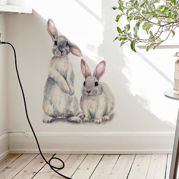 Påskeklistremerke Bunny Cartoon Wall Sticker Avtakbar veggdekor for hjemmebarnehage