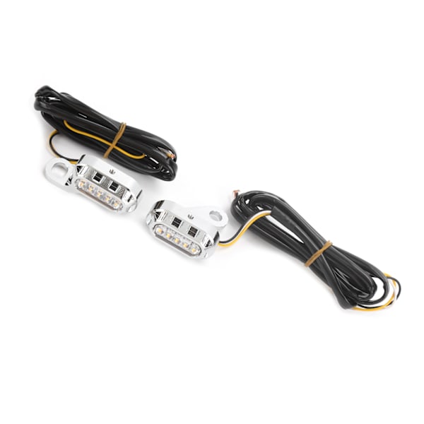 2 st LED-blinkers för motorcykel, transparenta linser, passar till XL 48 72 1200 883 2004-2020, silverpläterat hölje