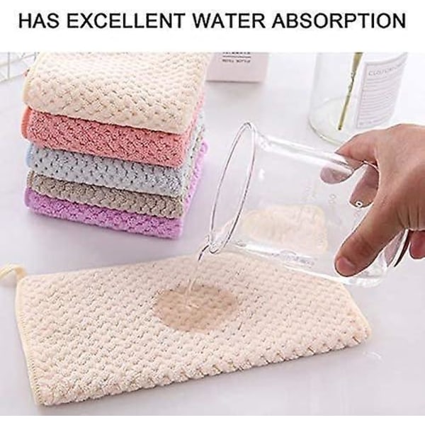 Liten Handduk, 5-pack Kökshanddukar, Korallfleece Hängande Handduk, Superabsorberande Snabbtorkande Bältesögla