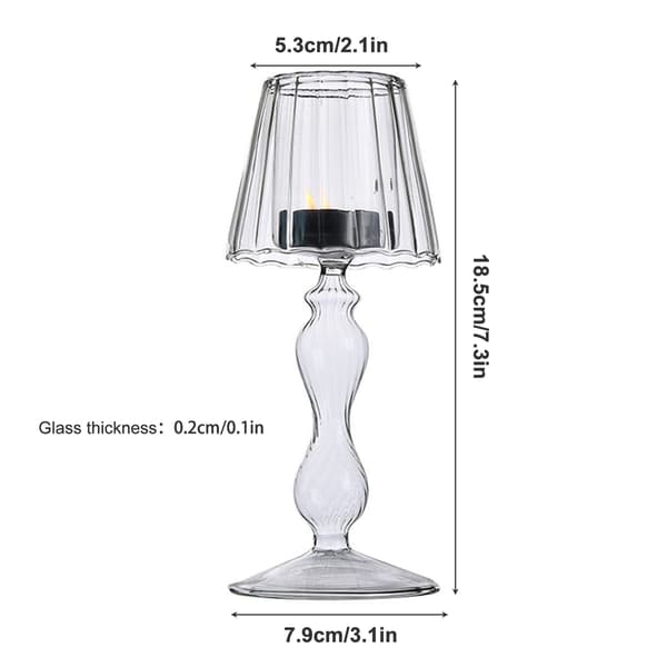 Glass Lysestake Transparent Bordlampe Form Lysestakeholder for Middag