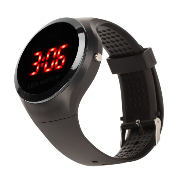 Digital watch för barn Student Fashionabla röd LED watch Födelsedagspresent för vardagen Svart