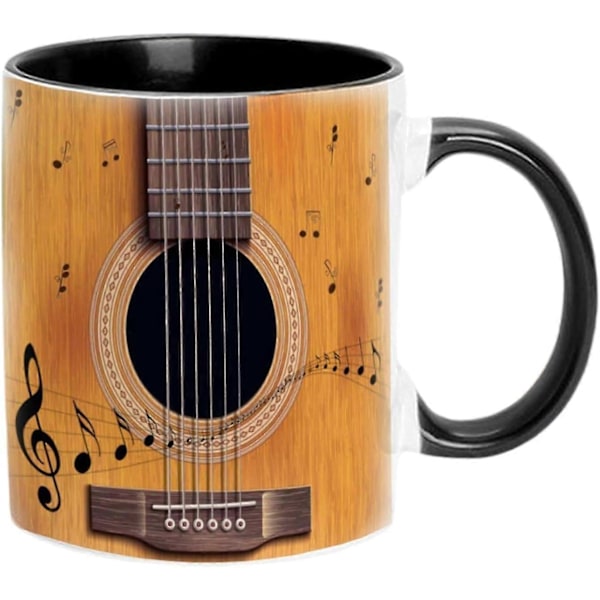 Keramisk Kaffekop - Musikalske Noder Guitar Musiker Krus 301-400ml