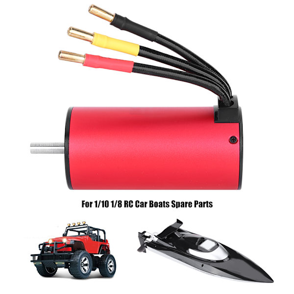 1100W 4-polet HH3674 børsteløs motor for 1/10 1/8 RC-bilbåter reservedeler 2650KV