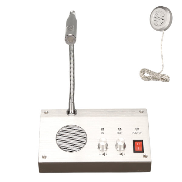 Fönsterhögtalarsystem Silver Dual Way Automatisk kontroll Pure Sound Intercom System för Bank 100‑240V EU-kontakt