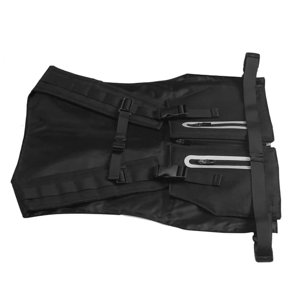 Udendørs reflekterende vest multifunktionel polyester sikkerhedsjusterbar cykelvest sort