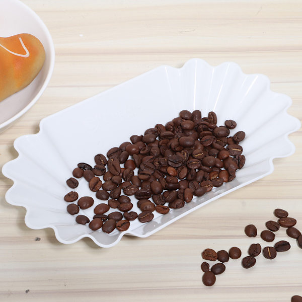 Fødevarekvalitet PP Plast Kaffebønne Display Fad Prøvebakke Opbevaringsbeholder Køkkentilbehør Hvid