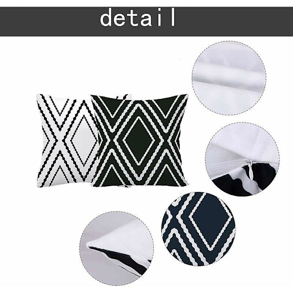 Keltainen sohvatyynynpäällinen musta geometrinen koristeellinen tyynynpäällinen neliönmuotoinen geometrinen tyynynpäällinen piilovetoketjulla, koristetyynyliina B:lle