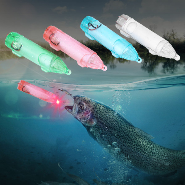 4 stk LED Undervannsfiskelys Nattlampe Lure Attractor Lure Bait Deive Tool