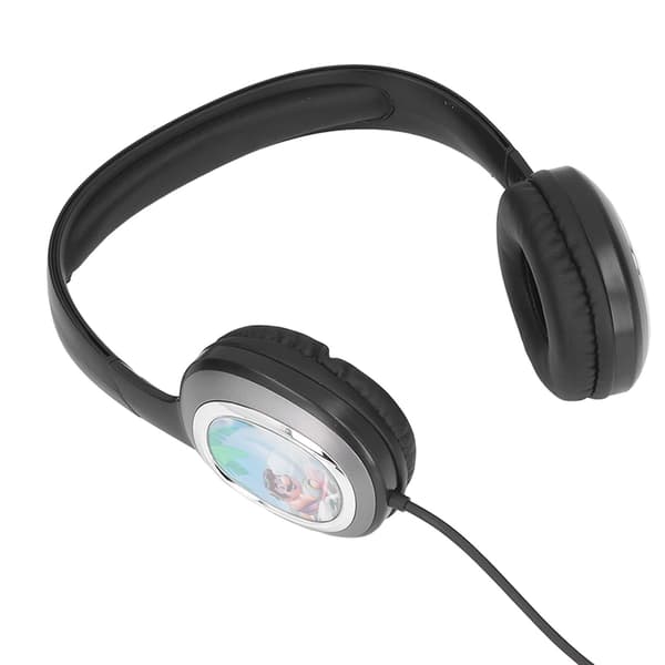 Barns trådbundna hörlurar volymbegränsande multifunktionella brusreducerande tecknade animerade trådbundna headset svart
