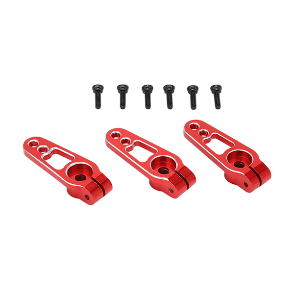 3 st/set 25T Styrservoarmar för 1/10 Fjärrkontrollbil Aluminiumlegering Servoarm Röd