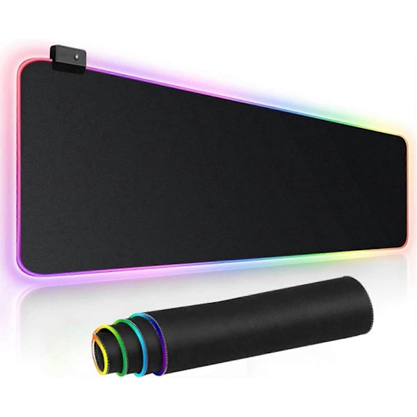 Utökad Chroma Gaming Musmatta: Flerfärgad RGB-belysning, Svart