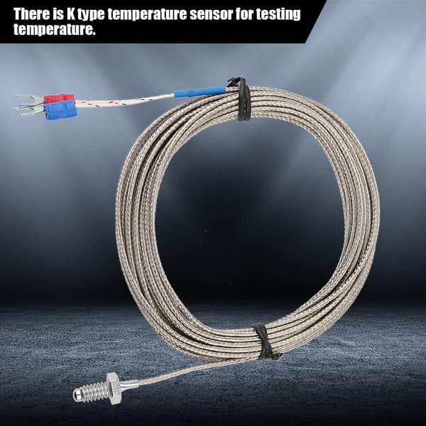 5M Längd M6 BSW Skruvgänga Temperaturmätningsprob K Typ Termoelementkabel