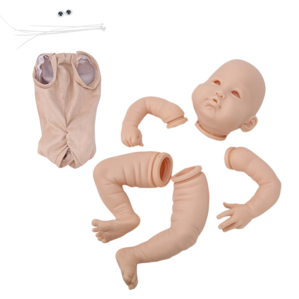 Omålad Reborn Baby Doll Vinyl DIY Livsliknande Spädbarnsdocka Formdelar Set Leksak 22 Tum