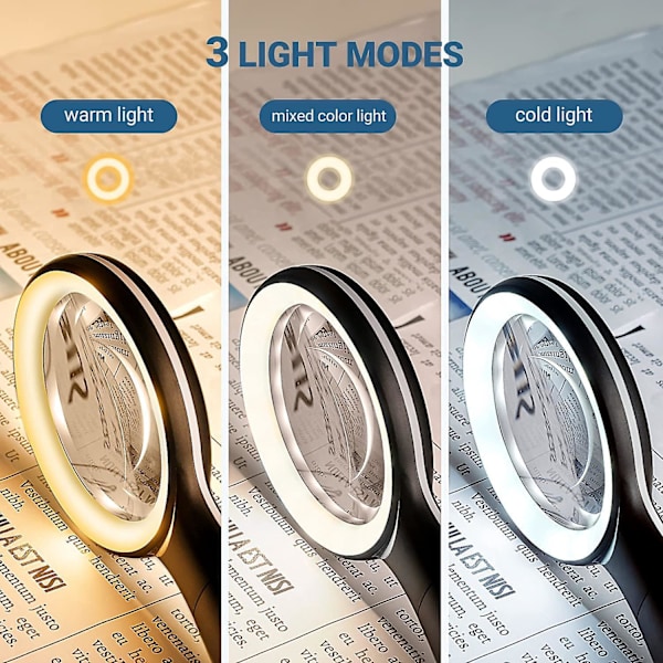 10x LED-valaistu suurennuslasi lukemiseen