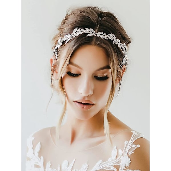 Hodebånd med gullstein - Elegant hårtilbehør for brud, blomsterpike og bryllupshårpynt