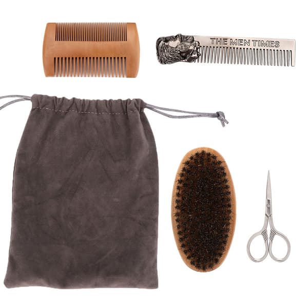 4 st. Herrhår Mustaschborste Skäggkam Sax Styling Skäggvårdsverktyg Set