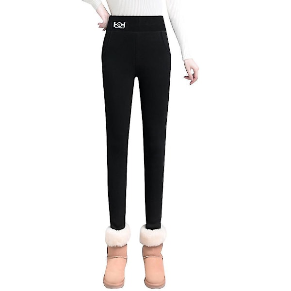 Cashmere Thermal High Waisted Stretch Pants - Black S Black