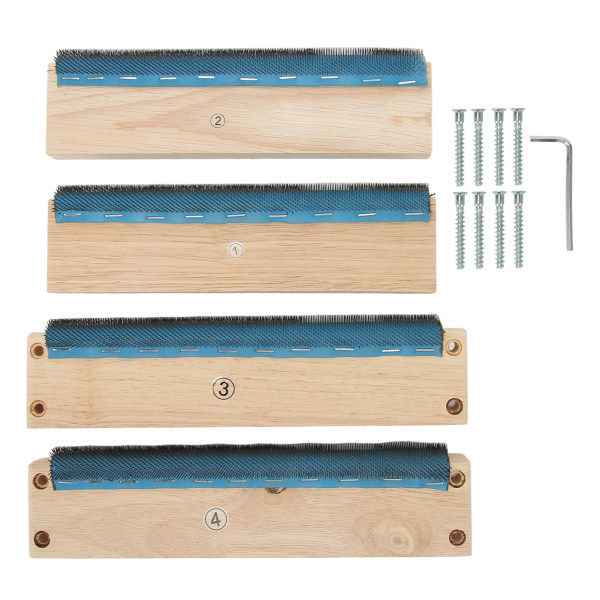 Broderistrimsramme 9,8 tommer 4 sider Solid massivtre Enkel montering teppekrokramme med skruer Nøkkel for tufting DIY