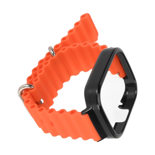 2 i 1 erstatningsurrem til Redmi Watch 3 Silikone Justerbar Smart Watch-armbånd med beskyttende etui Orange