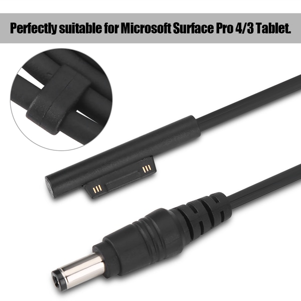 DC- power latauskaapeli valolla Microsoft Surface Pro 4/3 -tabletille