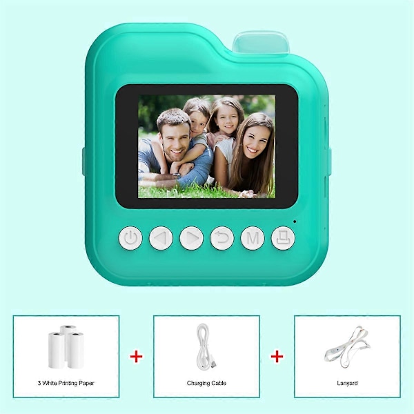 Barnas Instant Printer Kamera Gave Barn Digitalt Videokamera Blå