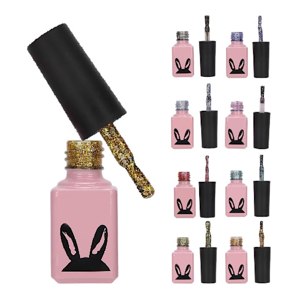 9 st Nail Gel Professionell Färgglad Nagellack Lim Set UV LED Manikyr Art Gel
