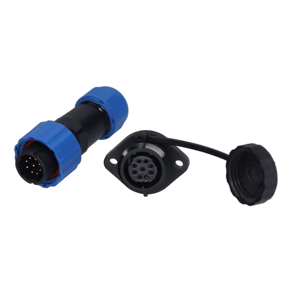 SP16 Fläns Vattentät Aviation Plug Socket IP68 Hane och Hona Stumfogar Fläns Vattentät Kontakt 9 Ledare (250V 5A)