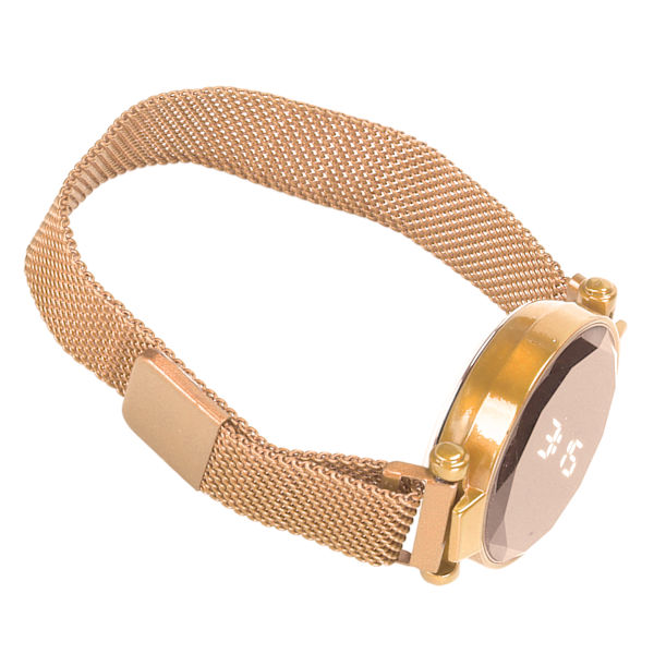 Kvinnor LED- watch LED-pekskärm Stor skärm Hållbar legering Modedesign Digital LED- watch för flickor Kvinnor Vuxen Rose Gold
