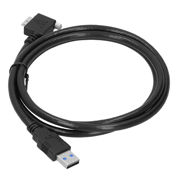 90 graders datakabel USB3.0‑A til Micro USB‑B albue med skruer Industrikamera Svart