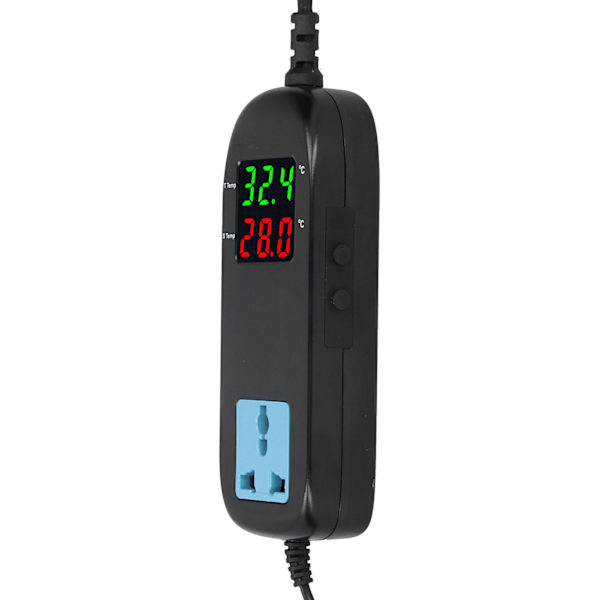 Elektronisk termostat temperaturregulator dobbelt LED-display med strømkabel til plantevæksthuse EU AC90V‑250V