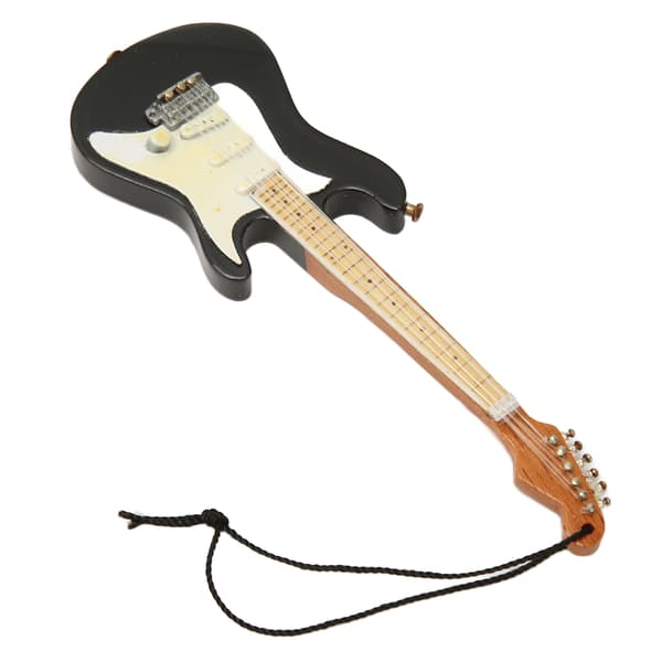 Miniatyrgitarr Modell Simulering Innovativ Trä Elektrisk Gitarr Modell med Hängande Rep för Presenter Dekor 02