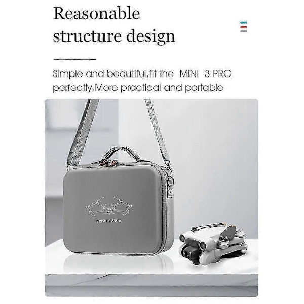 DJ Mini 3 Pro 25 treogtyve 8 Cm PU opbevaringstaske UAV messenger taske opbevaringstaske UAV håndtaske sølv