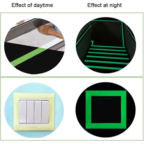 Premium Grøn Selvudlysende Tape - 9m x 2cm, Selvhæftende Fosfor Markeringstape