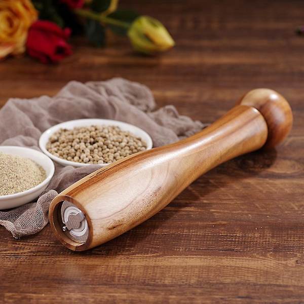 Salt- och pepparkvarnset med justerbar grovlek - Träpepparkvarn, Bordsprydnadspresent till Fars dag