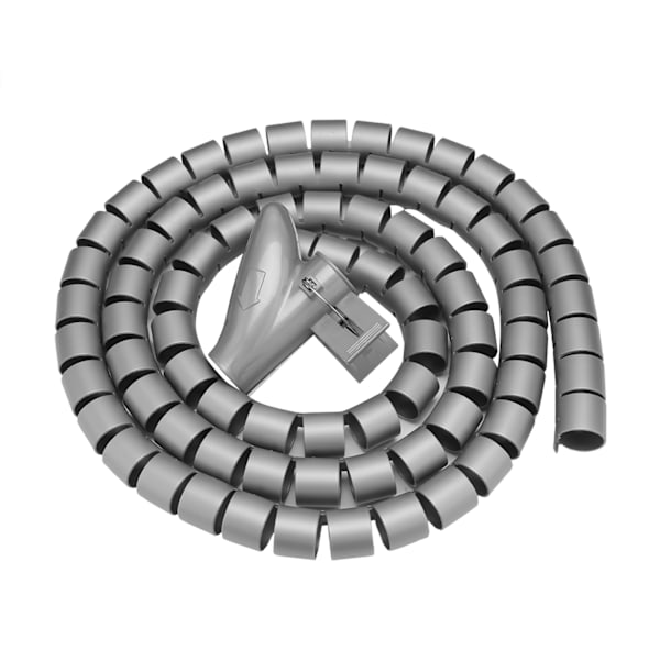Fleksibel spiralrør kabelarrangør ledningsvikling ledningsbeskytter ledningsopbevaring sølv 1,5 m * 22 mm