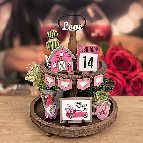 Valentinsdag Tiered Tray Gave - Bord Treskilt