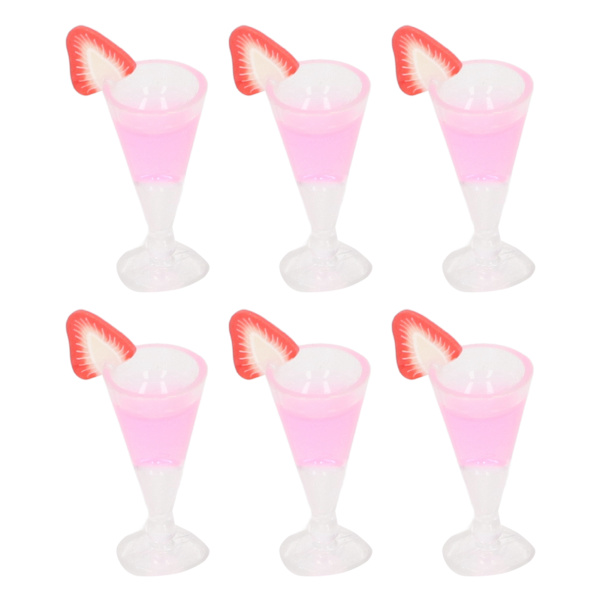 20 st dockhuscocktailglas, simulering av livsscen, 1/12 skala, minidrinkglas, leksak, dockhusdekoration, rosa