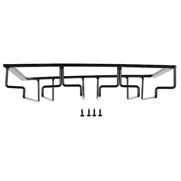Vinställ under skåp, hållare för vinglas, förvaring, hängare, metallorganisatör för bar, kök, 3 platser, 30 x 22,5 cm, svart