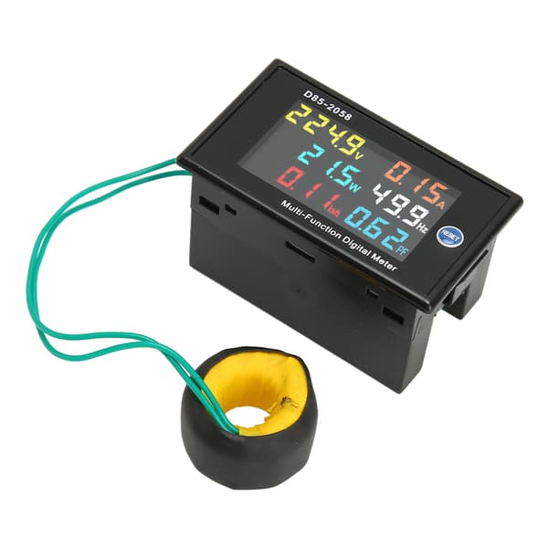AC Meter Enkeltfase LCD Digitalt AC Panel Meter Spenning Strøm Frekvens Amp Watt Strømovervåker AC40‑300V 0.00-110.0A