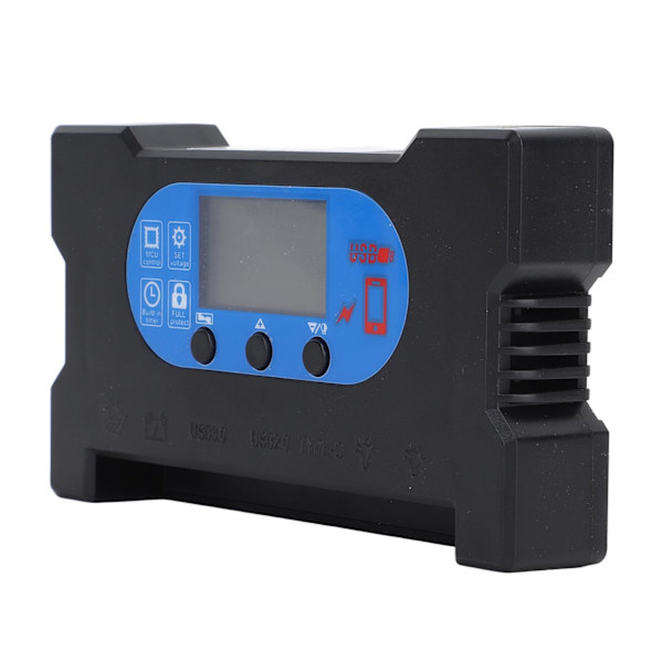 Solsystemregulator HD-skärm Dubbel USB Typ C DC Snabbladdning Multiskydd Solpanelsregulator 10A