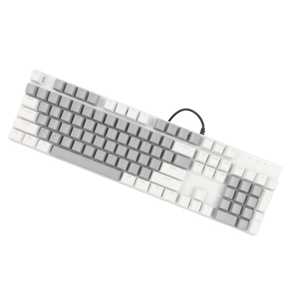 104 tangenter Mekaniskt speltangentbord 28 Bakgrundsbelysningslägen Blå Switch Plug and Play RGB Trådbundet datortangentbord för Windows för Linux Vit Grå