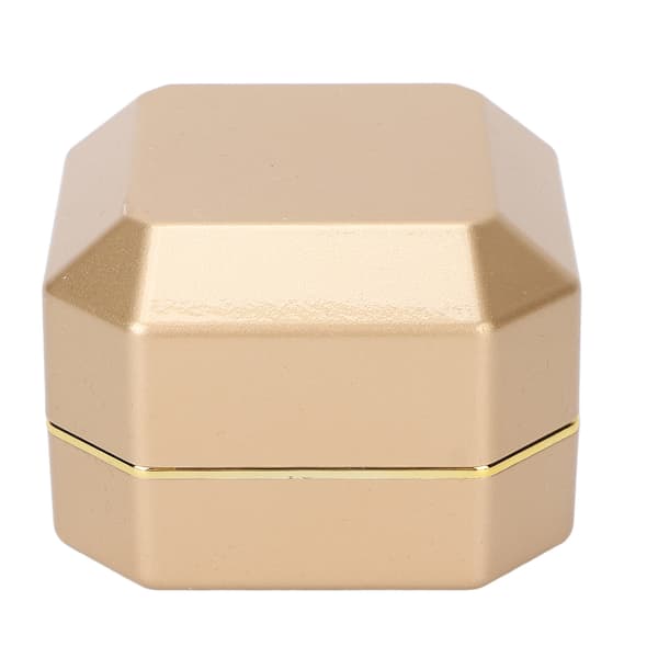 LED Ljus Ring Box Smyckeskrin Presentförpackning Smyckesförvaring Fodral för Förlovning Bröllop Gyllene