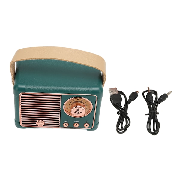 Retro Bluetooth kaiutin HiFi Stereo Nopea lähetys Pieni power Kannettava Vintage Kaiutin kotiin Outdoor Green Green